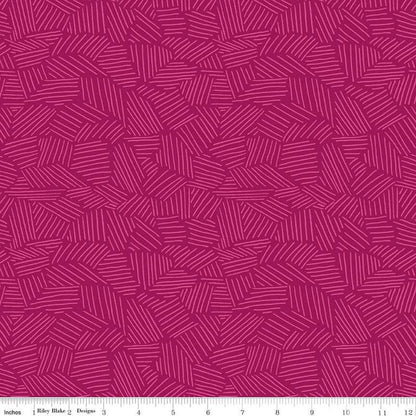 Leafy Keen Sketch Razzmatazz Fabric Yardage