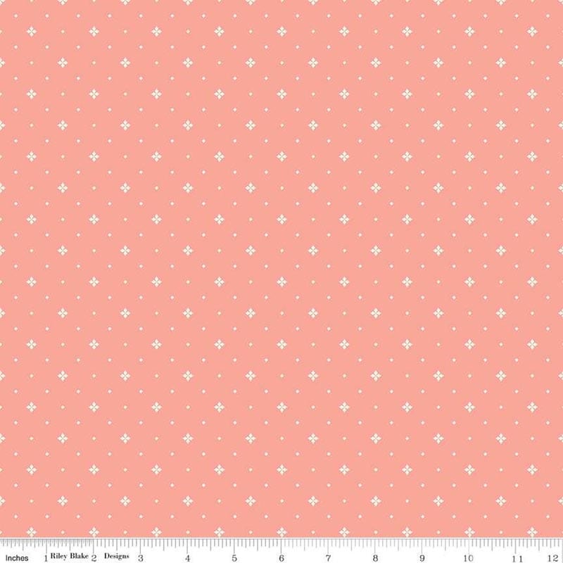 Hello Spring Ditsy Coral Fabric Yardage