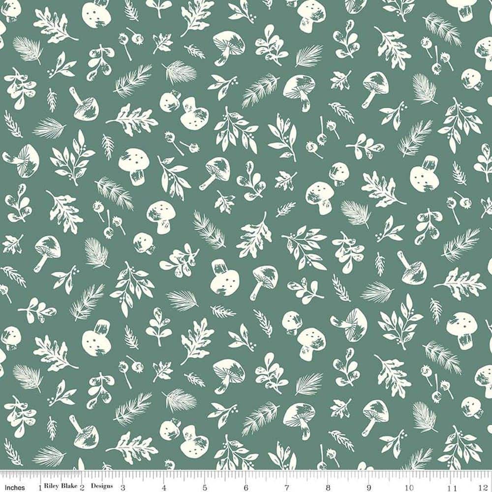 Yuletide Forest Woodland Sage Fabric Yardage Product Photo