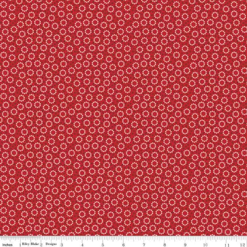 Home Town Miller Schoolhouse Red Fabric Yardage