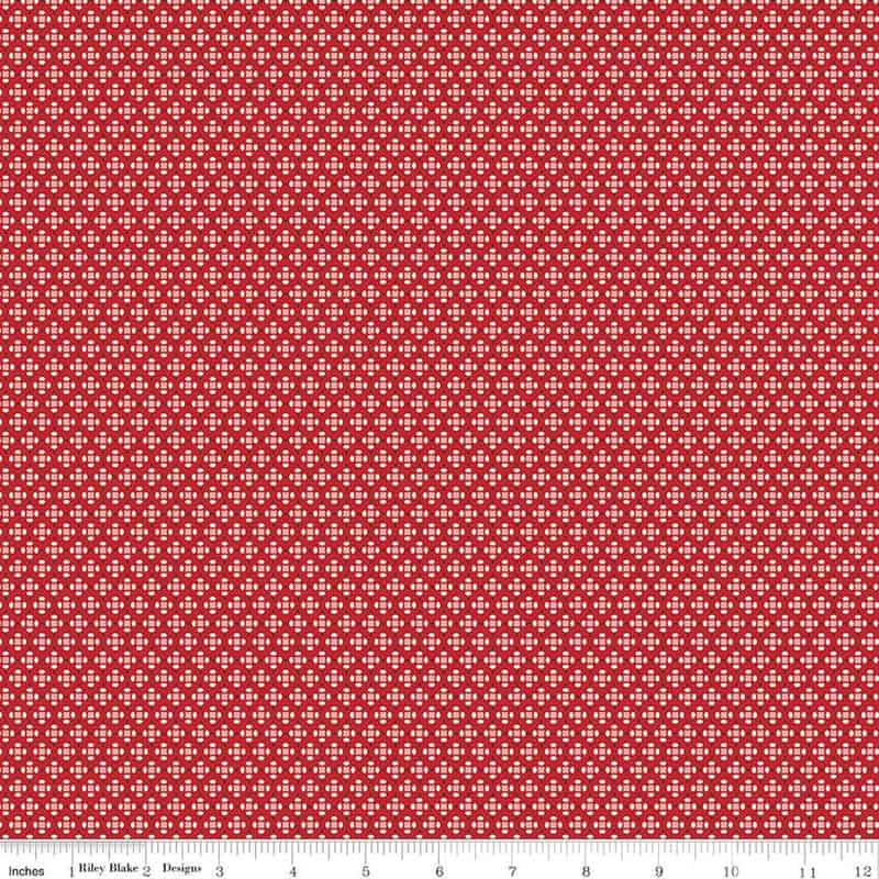 Home Town Dansie Schoolhouse Red Fabric Yardage