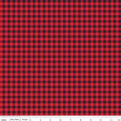 The Magic of Christmas Red Plaid Fabric Yardage