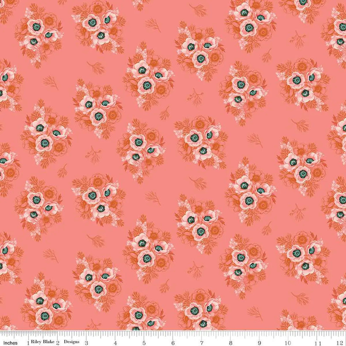 Porch Swing Coral Vignettes Fabric Yardage