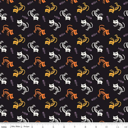 Beggar's Night Black Cats Fabric Yardage