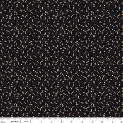 Beggar's Night Black Skulls Fabric Yardage