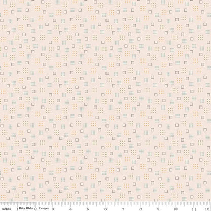 Autumn Squares Latte Fabric Yardage