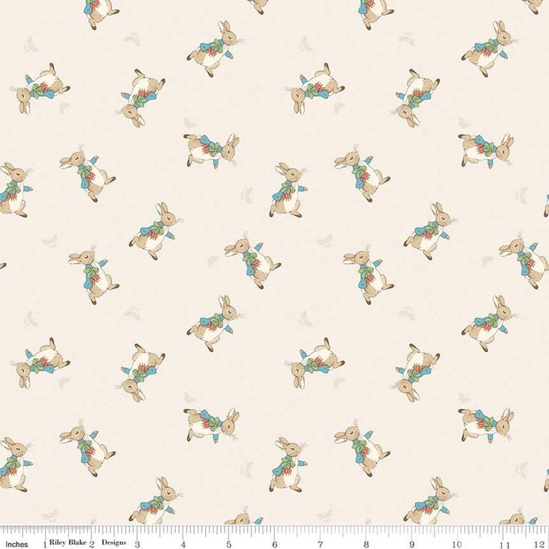 Tale of Peter Rabbit Tossed Cream Fabric Yardage