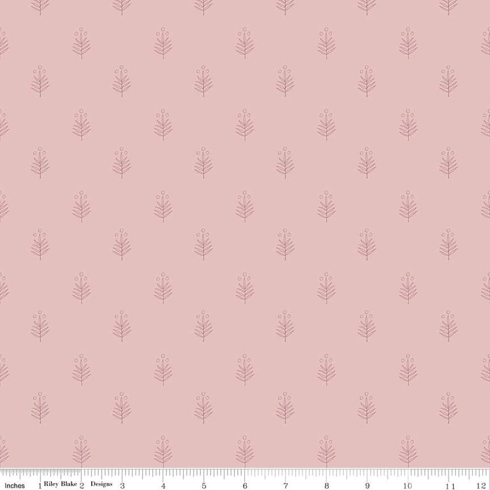 Garden Dreams Doodle Dusty Pink Fabric Yardage