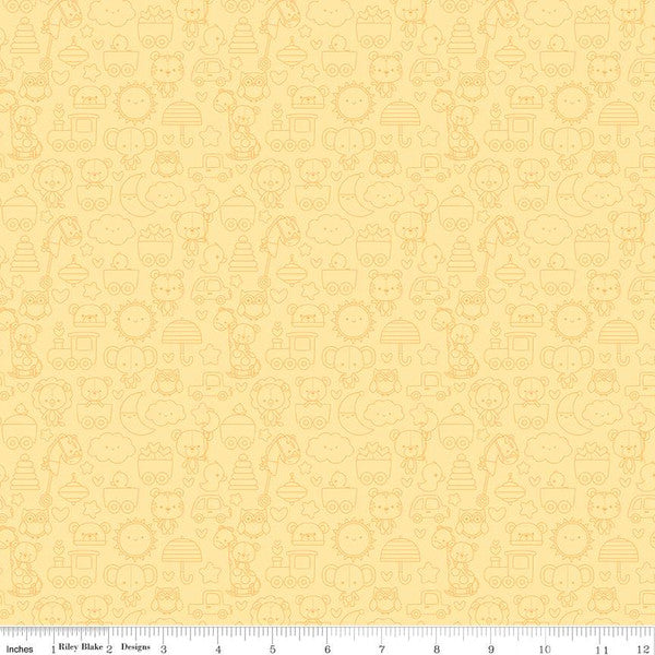 Special Delivery Yellow Tone on Tone Fabric Yardage