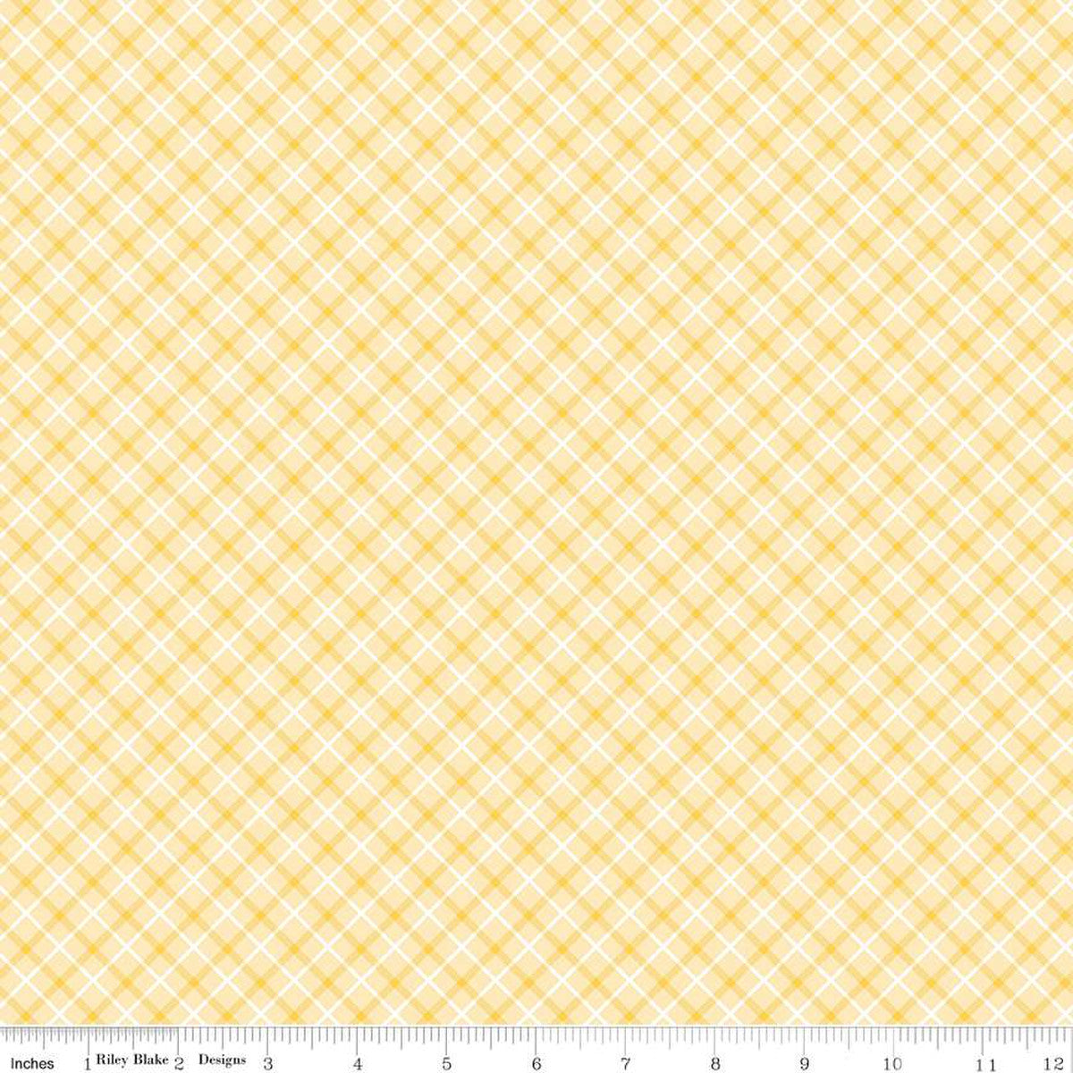 Special Delivery Yellow Plaid Fabric Yardage