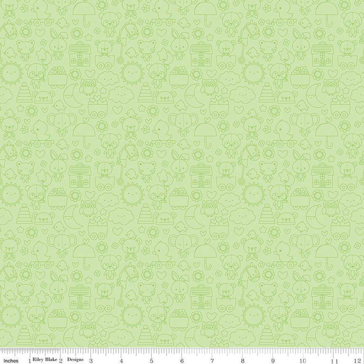 Bundle of Joy Green Tone on Tone Fabric Yardage