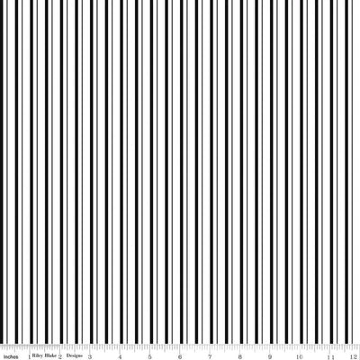 Take Heart Stripe Black Fabric Yardage