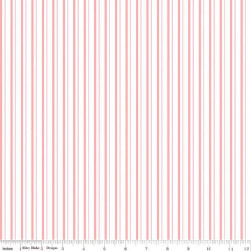 Take Heart Stripe Pink Fabric Yardage