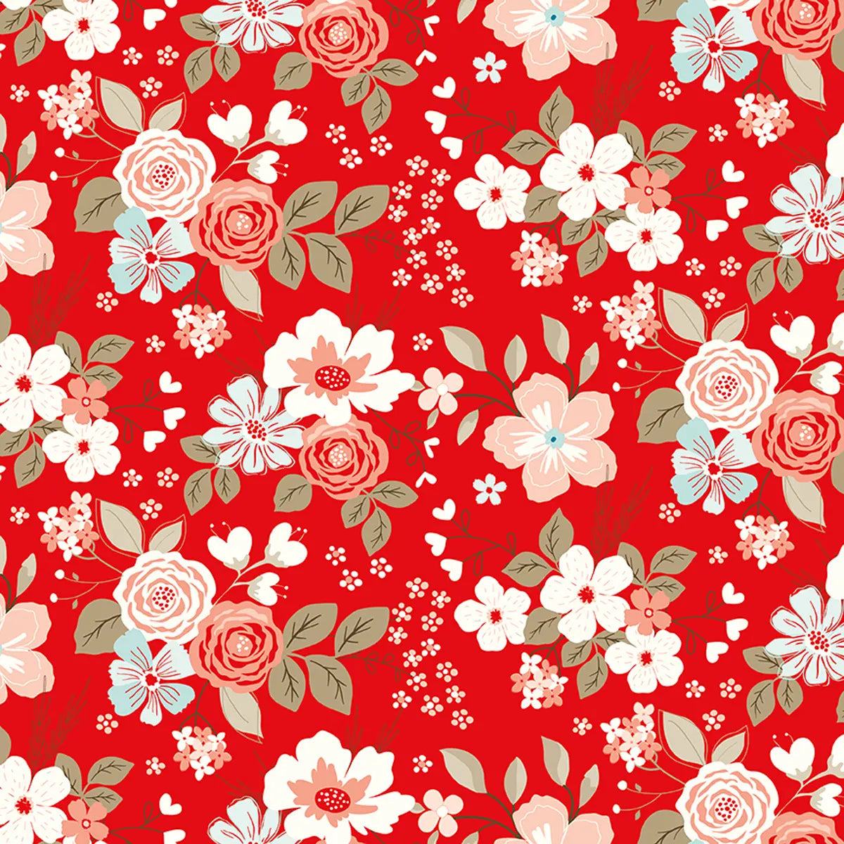 You & Me Main Red Fabric Yardage