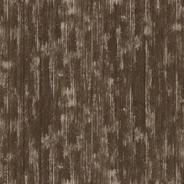 Covered Bridges in Spring Barn Wood Brown Fabric Yardage
