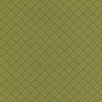 The Awe of Autumn Green Grid Fabric Yardage