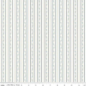 Bluegrass Charm Cloud Floral Stripe Fabric Yardage