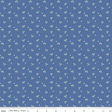 Bluegrass Charm Blue Floral Fabric Yardage
