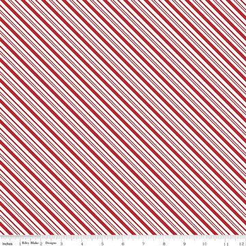 A Perfect Winter Red Stripes Fabric Yardage