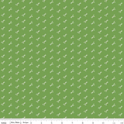 Bee Basics Green Scissor Fabric Yardage