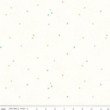 Dainty Daisy Vintage Pastels on Cloud Fabric Yardage