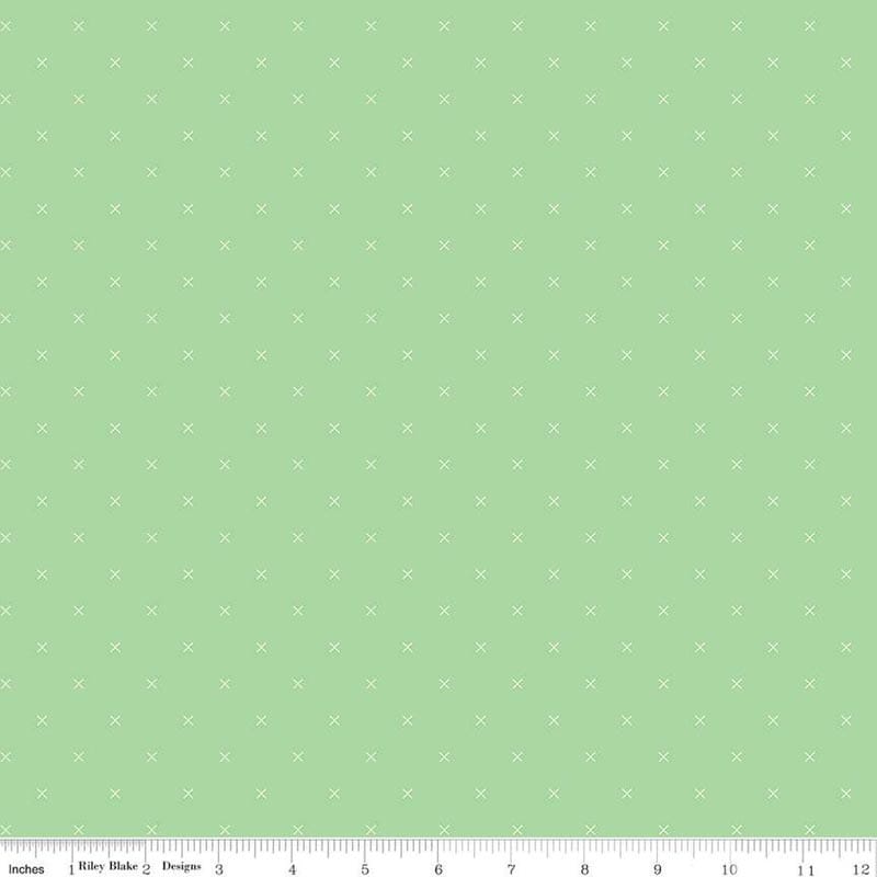 Bee Cross Stitch Leaf Fabric Yardage