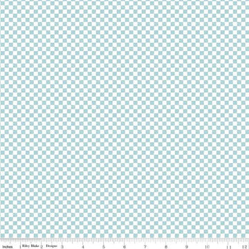 Check Please Aqua Yardage - quilting supply from Quilted Joy