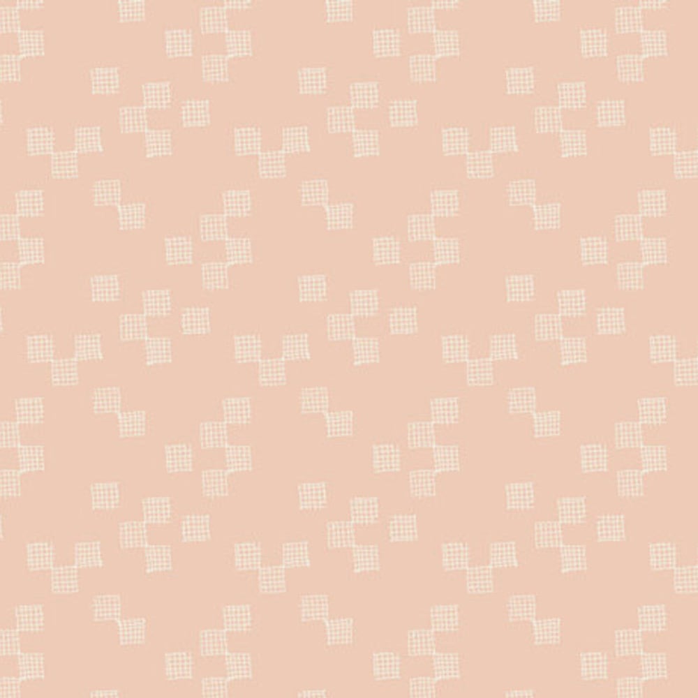 Vintage Sophistication Tender Grid Peach Fabric Yardage