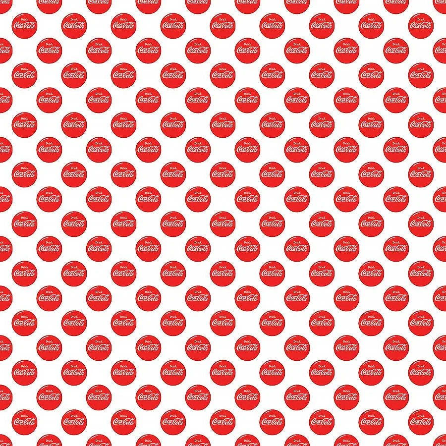 Coca-Cola Christmas White and Red Dot Fabric Yardage - quilt fabric for sewing and quilting projects