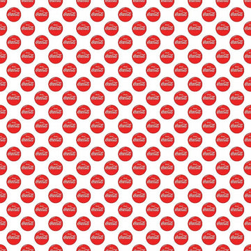 Coca-Cola Christmas White and Red Dot Fabric Yardage - quilt fabric for sewing and quilting projects