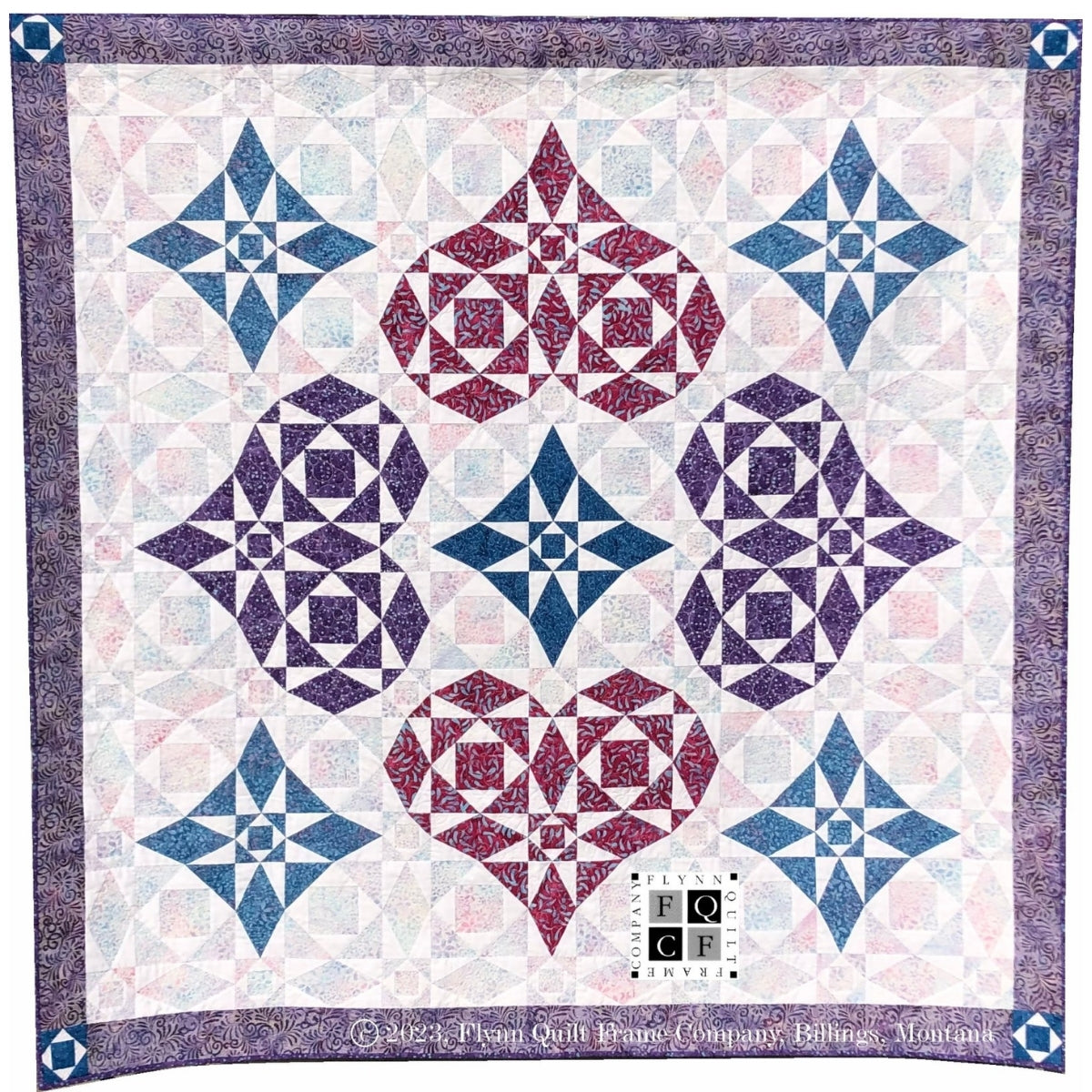 Cotton Candy Hearts quilt kit fabric showing sweet heart print designs