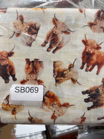 Utterly Adorable Baby Highland Cows quilting fabric short bolt 6 yards