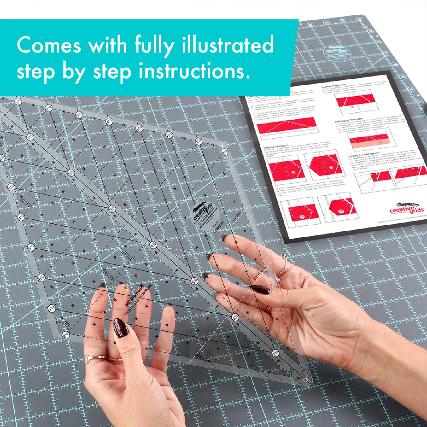 Creative Grids Quilt Ruler 60 Degree Diamond