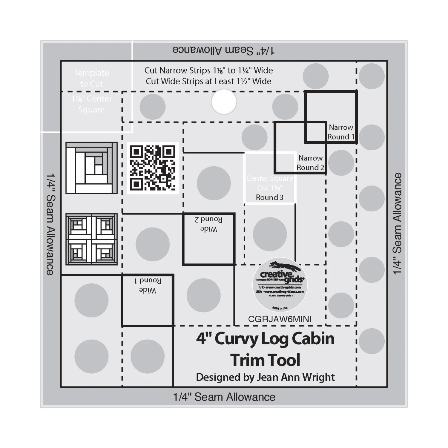 Creative Grids Quilt Ruler 4in Curvy Log Cabin Trim Tool – Quilted Joy