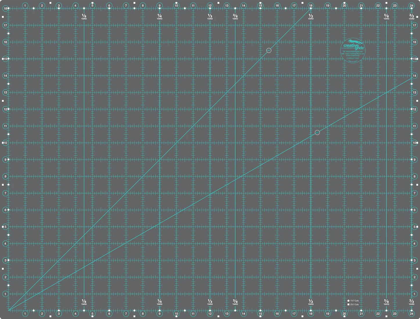 Creative Grids Self-Healing Double Sided Rotary Cutting Mat 18in x 24in - image 1 - quilting supply from Quilted Joy