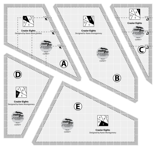 Creative Grids Quilt Ruler Crazier Eights Templates