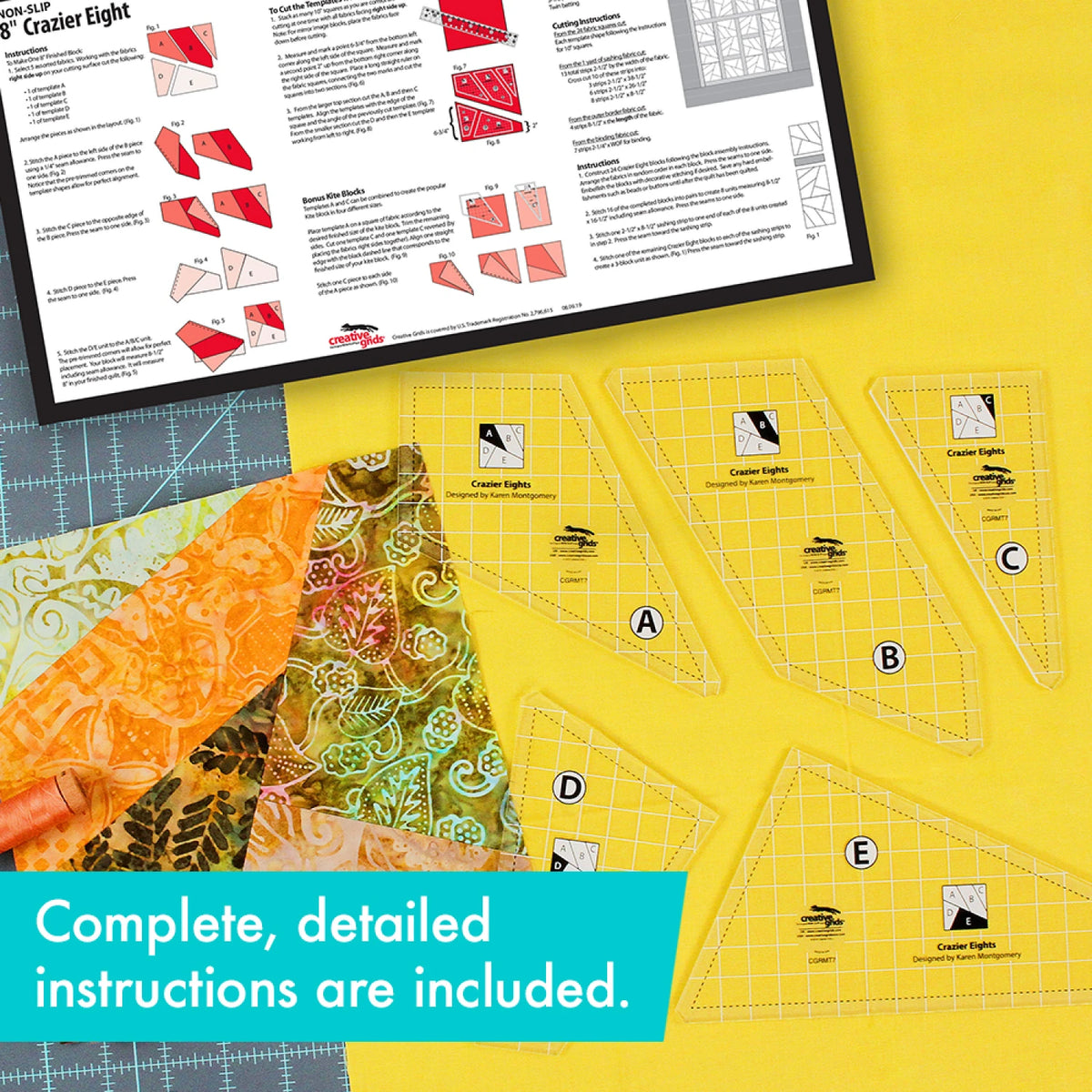 Creative Grids Quilt Ruler Crazier Eights Templates