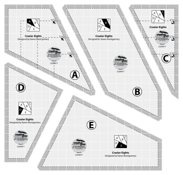 Creative Grids Crazier Eights acrylic quilt template set