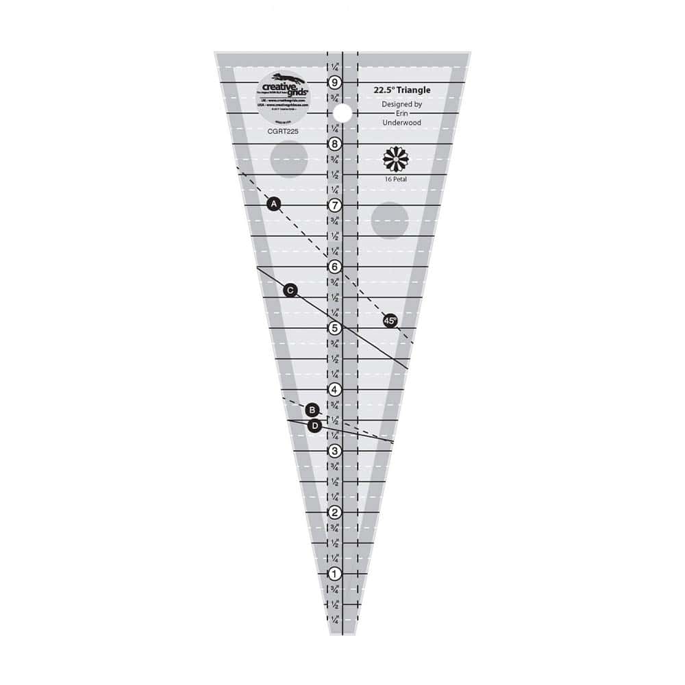 Creative Grids 22.5 Degree Triangle Ruler