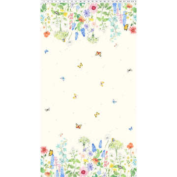 Sunlit Sonnet Light Cream Double Border Fabric Yardage