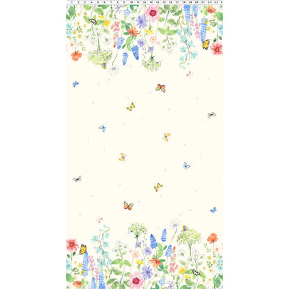 Sunlit Sonnet Light Cream Double Border Fabric Yardage