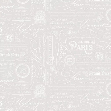 Elegant Essentials Text White Pearl Fabric Yardage - quilt fabric for sewing and quilting projects