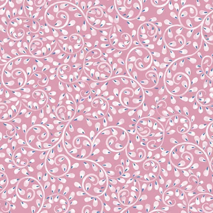 Country Poetry Pink Vine Fabric Yardage