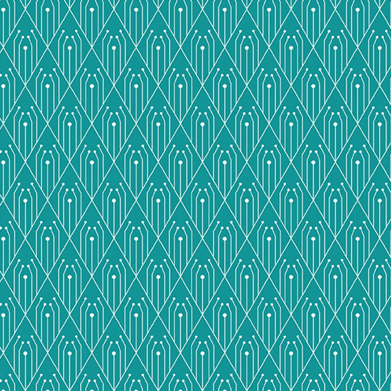 Century Prints - Deco Teal Diamonds Fabric Yardage