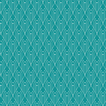 Century Prints - Deco Teal Diamonds Fabric Yardage