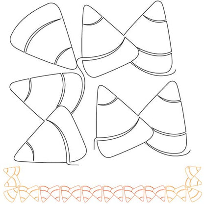 Candy Corn Border and Corner Digital File