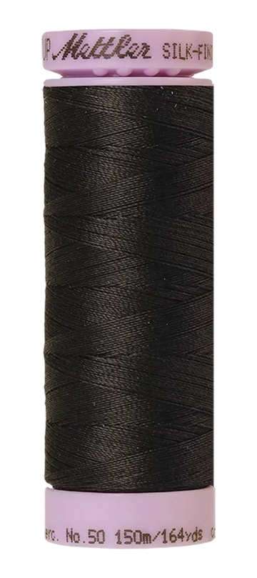 Mettler Cotton Silk Finish 50wt 150m Charcoal - quilting supply from Quilted Joy
