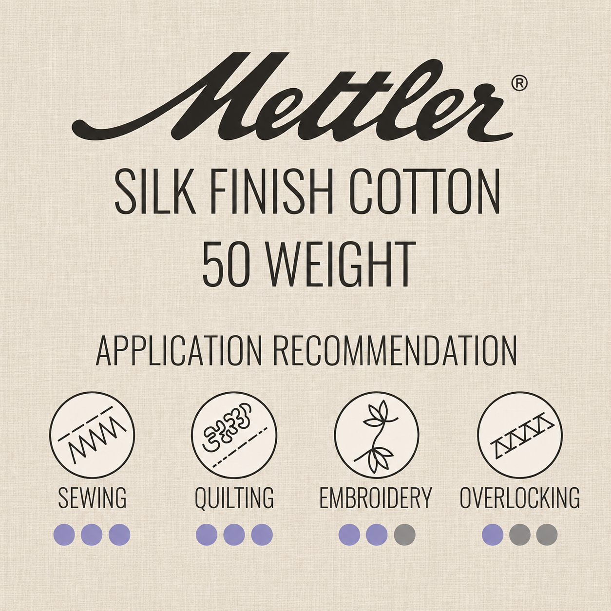 Mettler Cotton Silk Finish 50wt Old Tin - image 2 - quilting thread