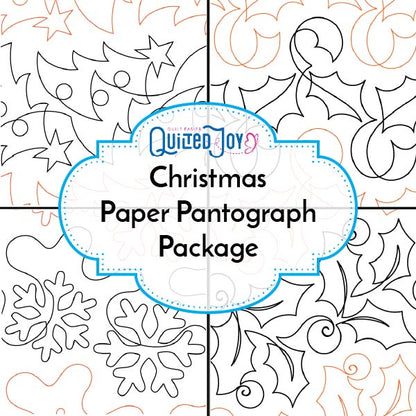 Christmas Paper Pantograph Package available at Quilted Joy with 4 Christmas inspired paper pantographs for longarm quilting