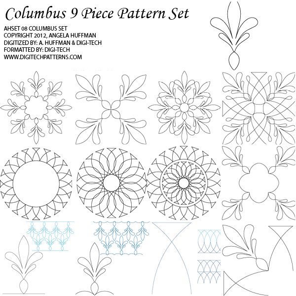 Columbus 9 Piece Pattern Set Digital File